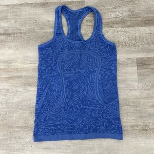 Blue lululemon swiftly tank